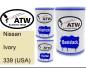 Preview: Nissan, Ivory, 339 (USA): 500ml Lackdose + 500ml Klarlack + 250ml Härter - Set, von ATW Autoteile West.
